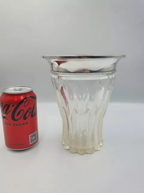 Antique Continental Solid Silver Mounted Cut Glass Vase 2