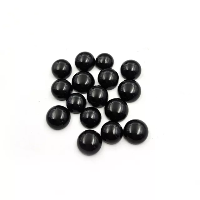 Natural Black Onyx Round Cabochon Loose Gemstone Lot 16 Pcs 10-12 MM 100 CT