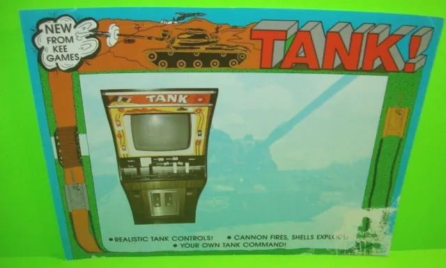 Kee Games Tank Arcade FLYER Original 1975 Video Game Promo Artwork Sheet Retro