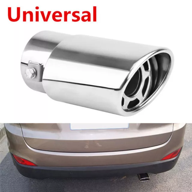 Stainless Steel Chrome Car Tail Rear Round Exhaust Muffler Pipe Tip.