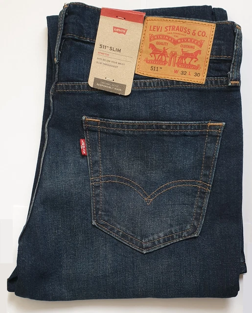 GENUINE LEVIS MENS 511 Slim Fit Dark Blue Stretch Denim Jeans LEVI £32.