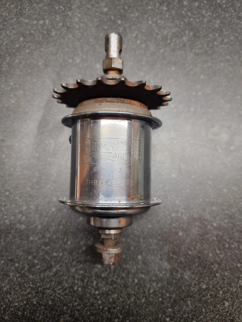VINTAGE STURMEY ARCHER AW 3 Speed Bicycle Hub 1963 July 40H #8194 £22. ...