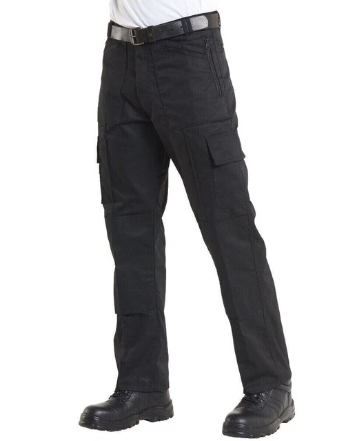 Pantaloni da lavoro Uneek da uomo neri 32 tasche normali con cerniera pantaloni da lavoro
