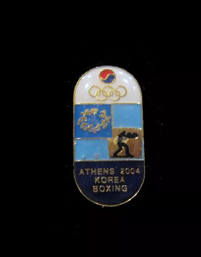 2004 Athens Greece 28th Summer Olympic Games  KOREA NOC rare  Boxing team L pin