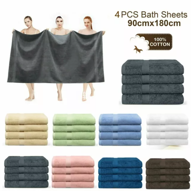 2x 4x Extra Large Oversize Bath Sheets 550GSM Comfortable Non-shedding Sheet Set