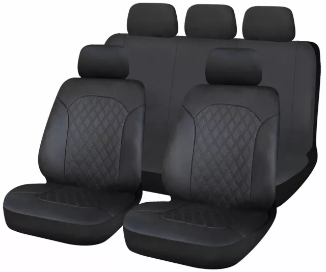 UKB4C Leatherette Full Set Front & Rear Car Seat Covers for Kia Picanto