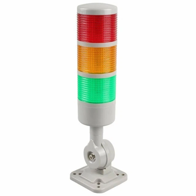 Tour De Signalisation LED Rotative 110V - Lumière Rouge, Colonne Andon Pour Atelier Ou Ligne De Production - Base Pivotante