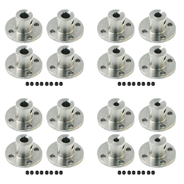 Accoppiamento flangia 4 pz argento con 8 * viti con diametro interno 3/4/5 mm durevole nuovo