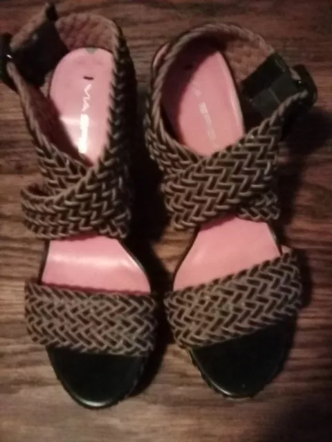 Via Spiga chevron wedge sandals size-8 3