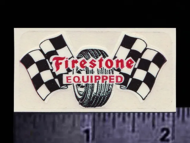 FIRESTONE Equipped - Original Vintage 1960's 70's Racing Decal/Sticker - 2 inch