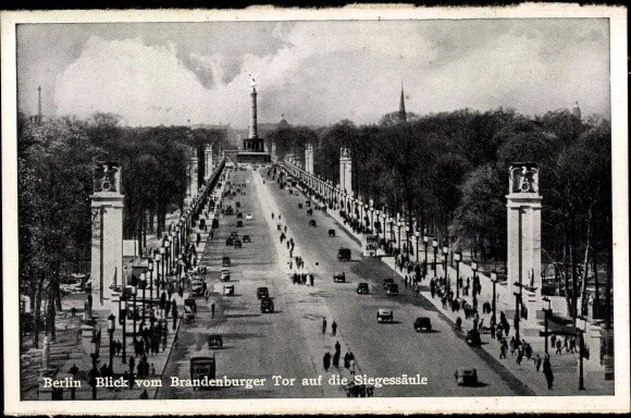 Ak Berlin Tiergarten, Blick vom Brandenburger Tor auf die... - 3399814
