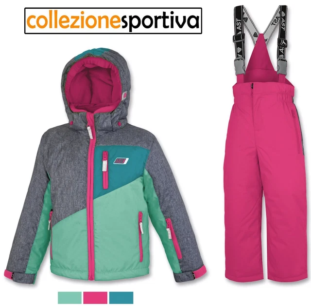 TUTA DA NEVE COMPLETO SCI BAMBINA/BAMBINO ASTROLABIO AST- YH7T-TG3 verde/fucsia