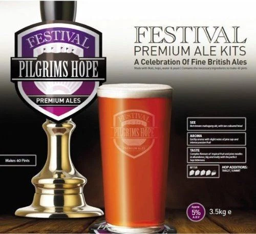 FESTIVAL 40 Pintas Peregrinos Esperanza Premium Real Ale Oscura Amarga Kit de Cerveza Artesanal