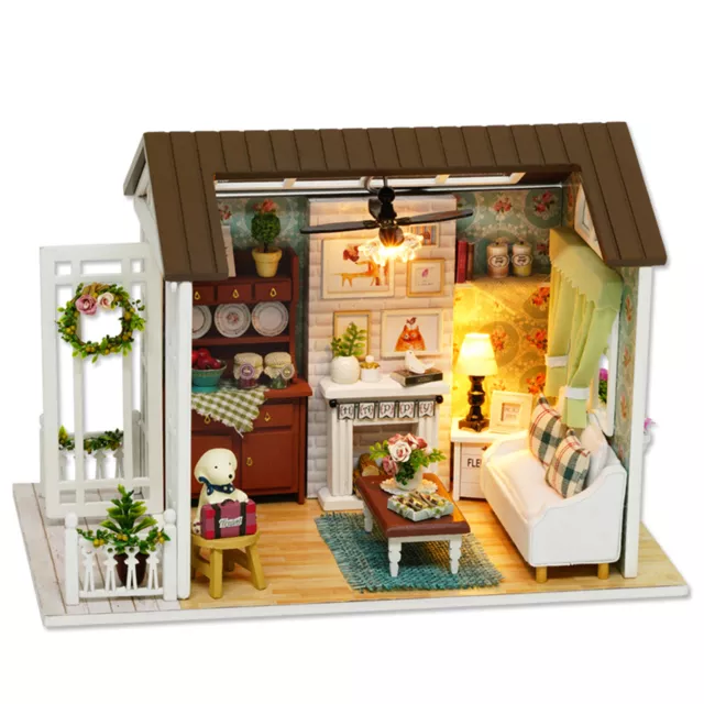 DIY Miniature Dollhouse Kit Realistic Mini 3D Wooden House Room Craft For Gift