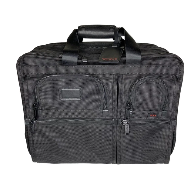Tumi Alpha Deluxe Wheeled Briefcase Laptop Rolling Bag 26104D4 Expandable Carry