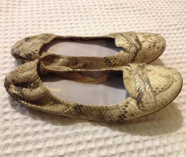 DELMAN $348 Snakeskin Python Leather Ballet Ballerina Flats Loafers Shoes 10 M 2