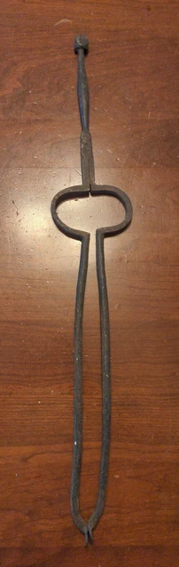 Antique Fire Tongs American 19th 18th Century Wrought Iron Blacksmith