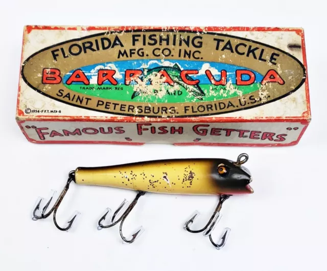 TOUGH FLORIDA FISHING Tackle Barracuda Darter Lure In Box Amber