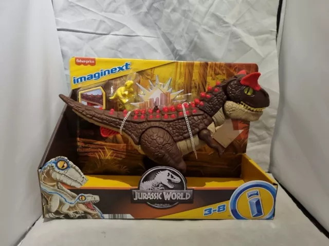 Imaginext Jurassic World Dinosaurio Pua Huelga Carnotaurus con Bebé Raptor Nuevo