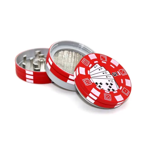 GRINDER TRITATABACCO TRITA Tabacco Poker Rosso in metallo 3 parti idea  regalo EUR 22,90 - PicClick IT