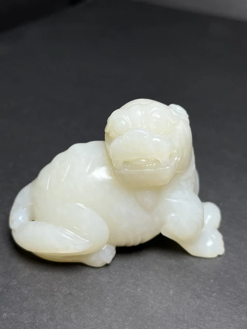 Chinese Exquisite Handmade Brave Troops carving Hetian Jade Statue