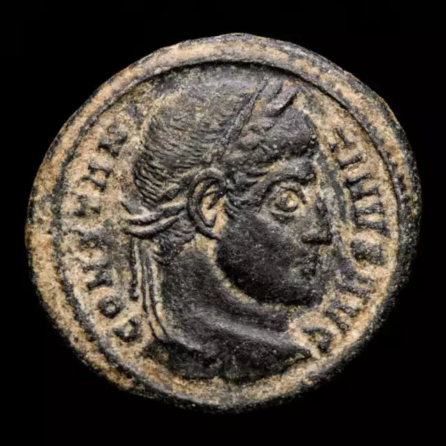 *Lucernae* Constantine I follis VOT XX crescent // TT Ticinum 307-337