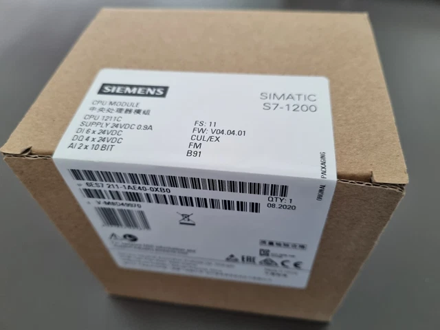 SIEMENS SIMATIC CPU 1211C 6ES7211-1AE40-0XB0 DC/DC/DC Neuware, SOFORT lieferbar!