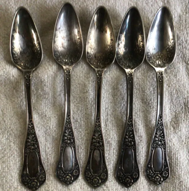 Vintage Wm Rogers Mfg Co Silver Spoon Lot of 5  Pat May 25, 1909 ⚓️ROGERS⚓️