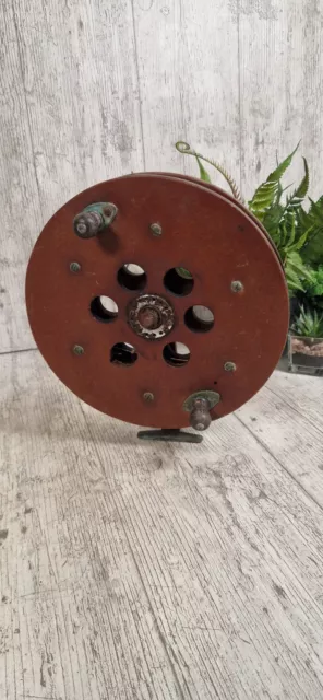 Vintage Large Wooden Fishing Reel 22cm diameter