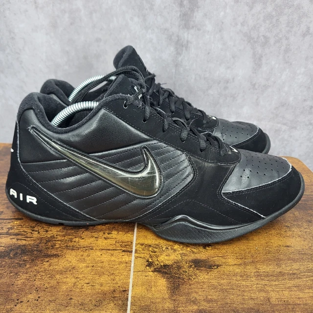 NIKE AIR BASELINE Low Basketball Sneakers Mens 12 Black Leather Shoes 386240 001 29.99 PicClick