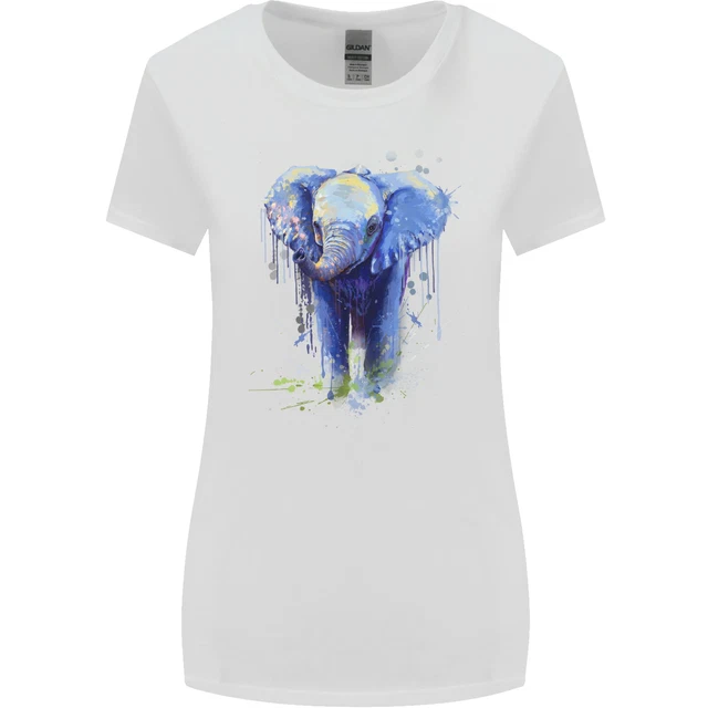 Elefante Acquarello Donna più Ampia Taglio T-Shirt
