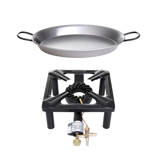 Paella World Hockerkocher-Set groß ca. 40x40x14-18 cm mit ZS inkl. Stahlpfanne