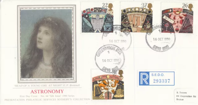 (109415) Astronomy GB PPS Sothebys FDC Greenwich CDS 1990