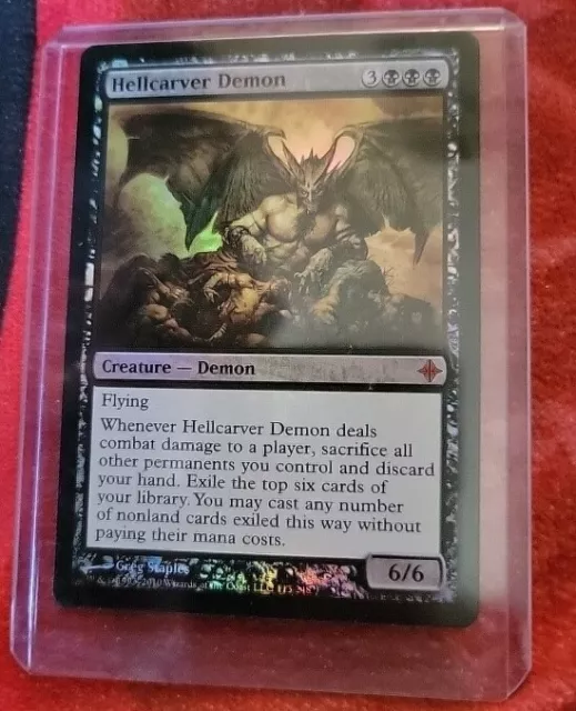 MTG Hellcarver Demon Rise of the Eldrazi 113/248  Mythic Rare LP FOIL