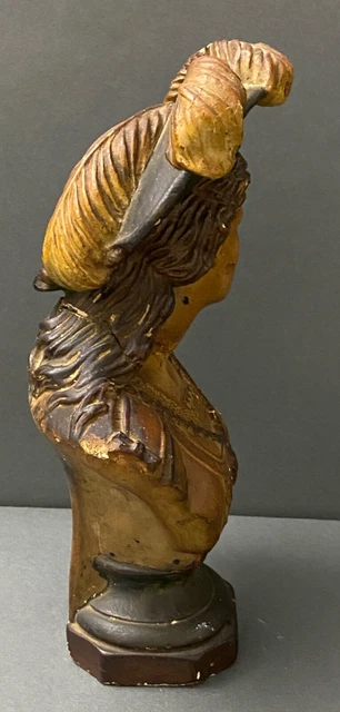 Paire de bustes en plâtre polychrome Fausto et Margherita Acanuti XXe H6198 12