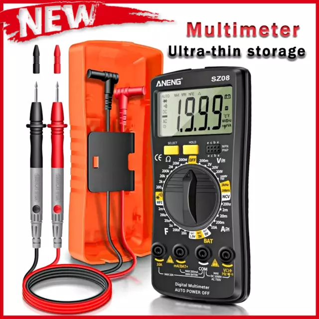 Digital Multimeter Auto Voltmeter Tester Electrical Current Voltage Handheld