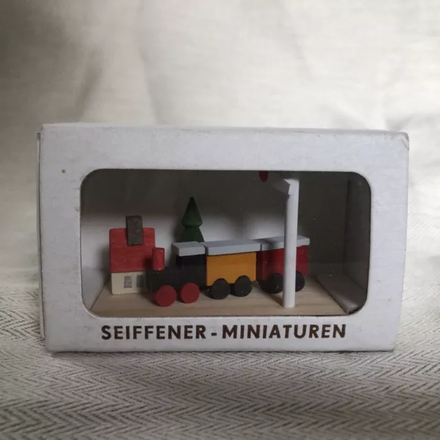 alte *Seiffener Miniaturen * Dampflok Eisenbahn Szene Diarama Erzgebirge-