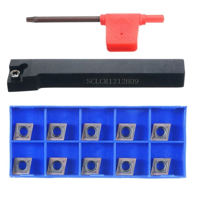 SCLCR1212H09 12x100mm Lathe Tool Holder With 10PCS CCMT09T304 Carbide Inserts