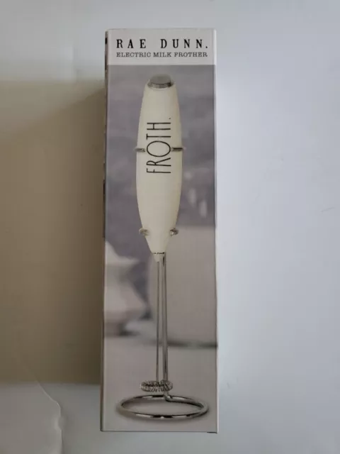 Rae Dunn FROTH - Electric Milk Frother. Cream Color With Standing Base