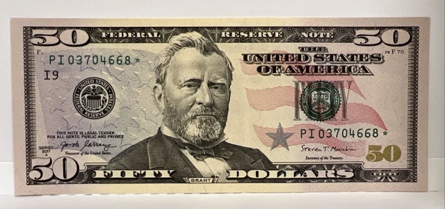SERIES 2017A US Fifty Dollar Bill Star Note UN $50 Minneapolis PI ...