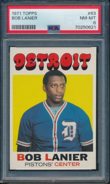 1971 Topps Basketball Bob Lanier ROOKIE #63 PSA 8 PISTONS NM-MT HOF