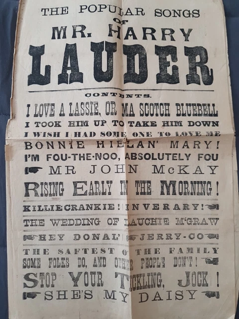 Harry Lauder Song Book, Vintage song sheet.