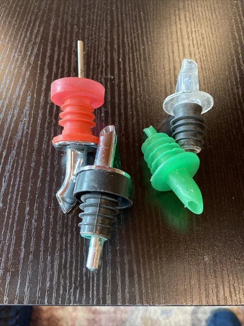 4 Count Vintage Assorted Colors Free Poor Liquor Bottle Pours
