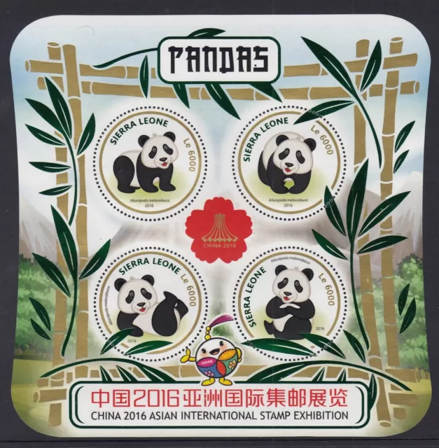 MUH Mini Sheet Commemorating Stamp Exhibition - 2016 China Asian Expo Pandas