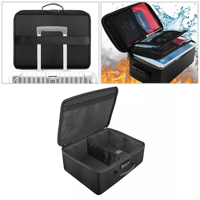 Multi-Layer Fireproof Bag Photo Safe Storage Box Waterproof Organiser with Lock