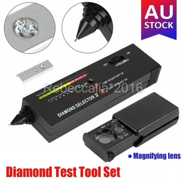 Jeweler Diamond Tester, Practical Jewelry Diamond Selector II Moissanite  Tester LED Audio Diamond Tester Portable Testing Tool Set