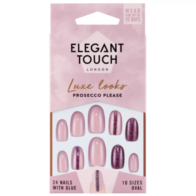 Elegant Touch - Luxe Looks False Nails - Prosecco Please (24 Nails & Glue)