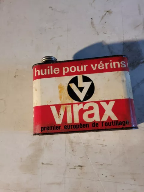 ancien petit bidon d'huile hydraulique VIRAX  vintage can oil collector