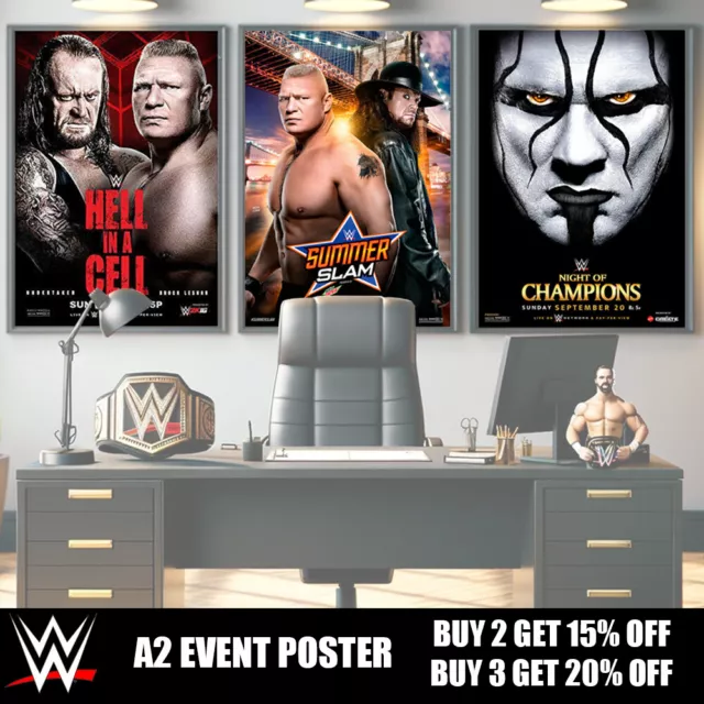 WWE - A2 Event Poster - SummerSlam - Hell In a Cell - Night of Champions