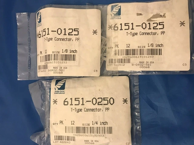 Lotto Di 3 Nalge Nunc International a T Connettori, Pp
